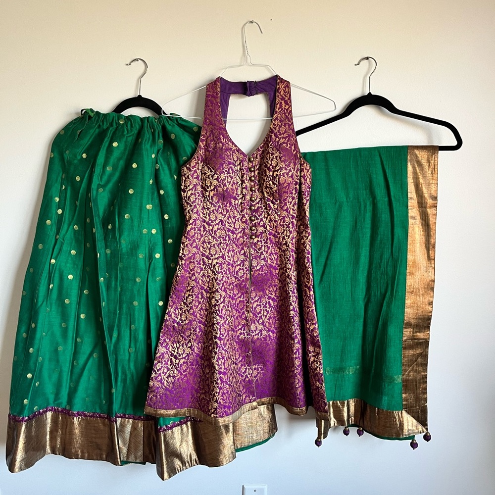 3 Piece Indian Ethnic Lengha Choli Set